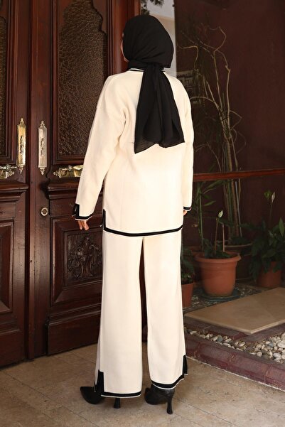 Missvalle Slit Detailed Knitwear Set White 6152