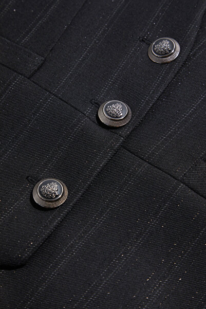 W Collection Black Glitter Striped Vest