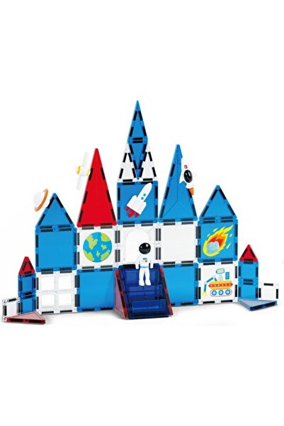 CAN OYUNCAK Magnetic Tiles Space Set 39 Pieces Magnetic Building Magnetic Blocks