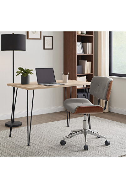 Ebticar Durable Swivel Study Chair – Compact Design with Soft Fabric Upholstery – Dark Grey