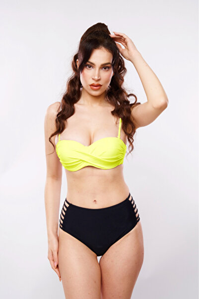 embody 3-Piece Yellow Push-Up Swimsuit with Tropical Briefs