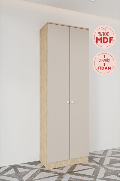 BALNEOM Evora Modül 9 Modern Portmanto Askılı Ayakkabılık Vestiyer Vizon - Le...