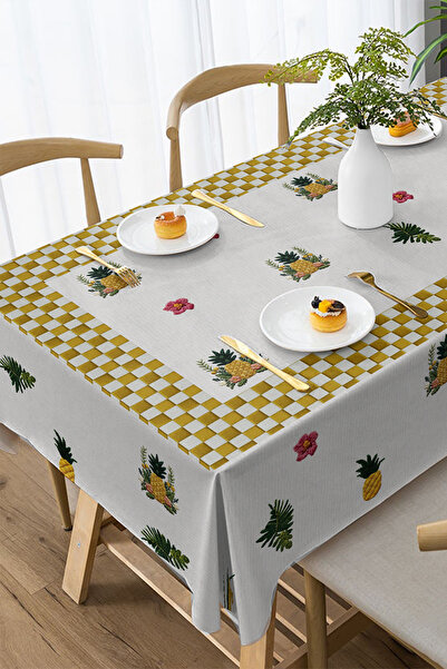 MonoHome Tablecloth Fruity 5D Digital Design- Hassle-Free Fabric Peach Pineapple