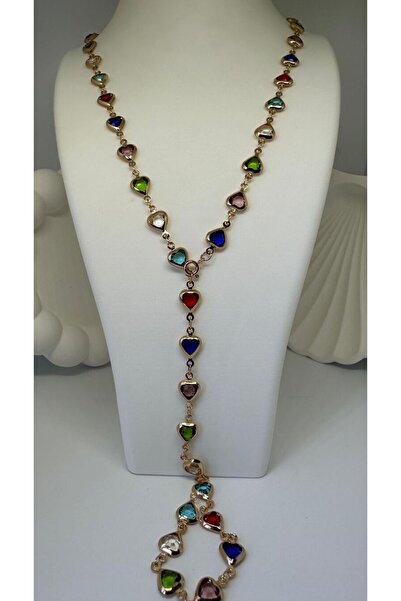 PINARIN TAKI DÜNYASI AKSESUAR قلادة نسائية من الفولاذ على شكل حرف Y مع أحجار ...