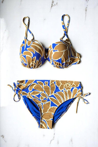 embody Costum de baie din două piese pentru femei, mărime mare, albastru Santorini Lm064