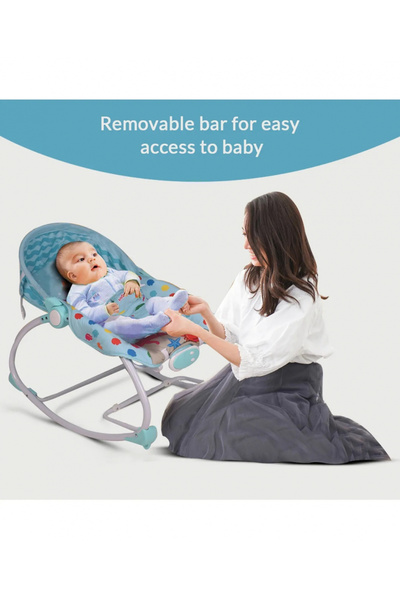 MalPlay Multifunctional baby rocking chair with removable toy bar, safety harness and