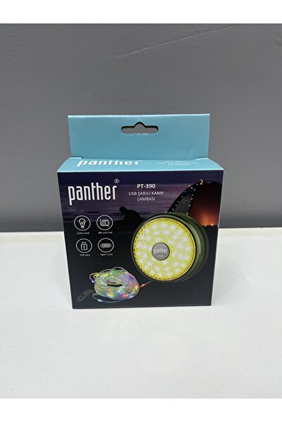 Panther 8 Fonksiyonlu 10 Metre Rgb LED Kamp Lambası Type-C Şarjlı, Taşınabili...