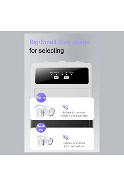 Generic Ice Maker Machine SK-03038, 1.3L, 12kg/24h, 9 Cubes Ready in 6 Mins, Remote Ice Making, Self Cleanin