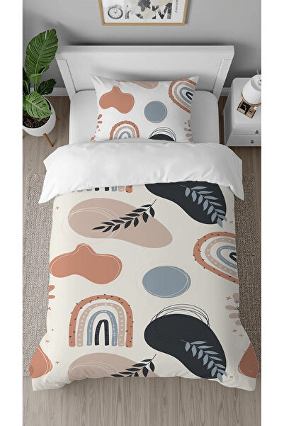 GREENDECOR Bohemian Leaf Rainbow Patterned Printed Specially Designed Single Style Stylish Duvet Cover Set Without Sheets