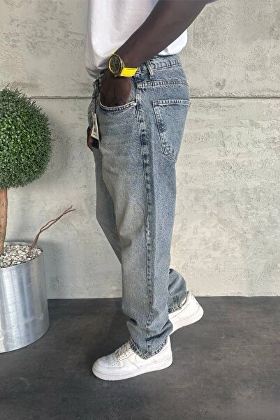 MADZEYMODA Чоловічі баггі-штани з синього деніму KE-938