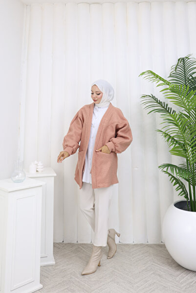 MİSS M.A.T FASHİON Booklet Fabric Standard Size Casual Pocket Cardigan