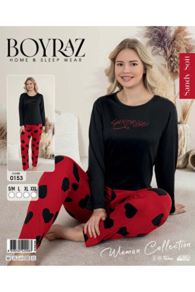 BOYRAZ 0153 Set de pijamale pentru femei Sandy Soft cu mâneci lungi