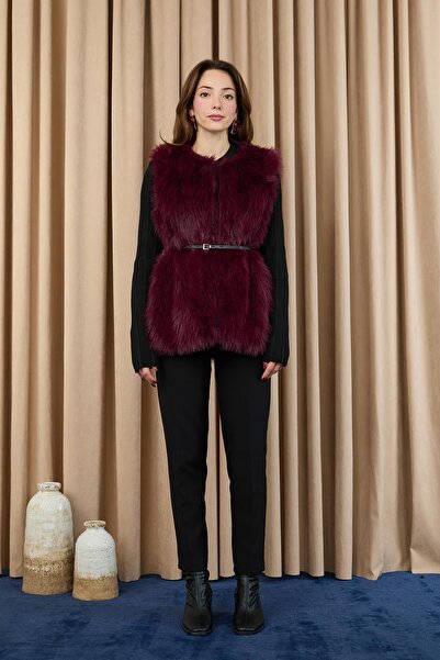Soul Women's Vest Fur 32408Ylk - Damson
