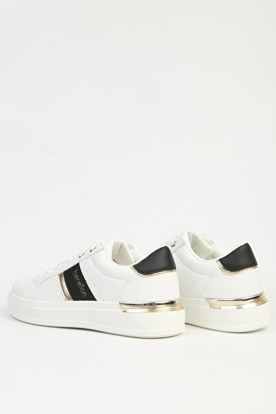 Benetton Women's White Gold Sports Shoes Imported Bni-12074