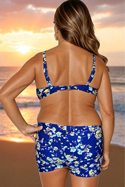 embody Costum de baie din două piese pentru femei, mărime mare, pantaloni scurți, slip, bleumarin, m5007-3