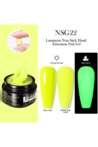 Born Pretty Glow in Dark Non Stick Hand Extension Gel/Karanlıkta Parlayan Neo...