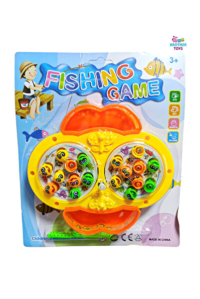 Brother Toys Wind-Up 18 Fish Double Pool Magnetic Fishing Fish Catching Game