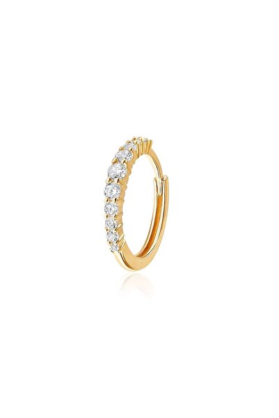 delis Σκουλαρίκι τρυπήματος αυτιών από ασήμι 925, JW1680, κομψό μοντέλο, επιχρυσωμένο