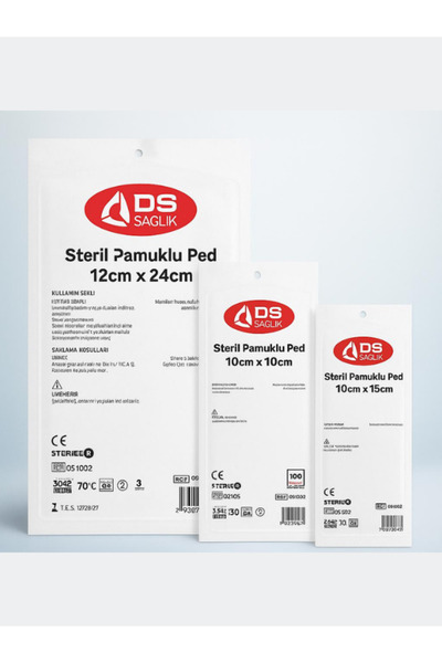 DS Sağlık Pamuklu Ped 12x24cm Tekli 10 Adet