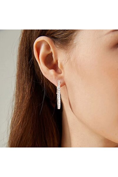 delis Στρογγυλά σκουλαρίκια από ασήμι 925, JW1748, κομψό μοντέλο, επιροδιωμένο