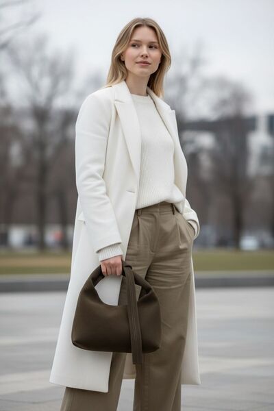 GIG Nubuck Hand and Shoulder Bag with Knot Strap Detail