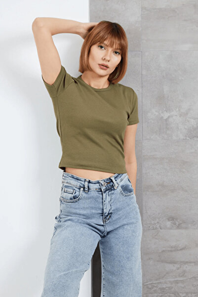 Kadın Esnek Rahat Slim Fit Fitilli Basic Body | Pamuklu Viskoz Likralı