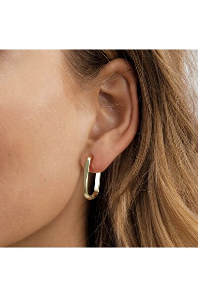 delis 925 silver earrings, JW1738, square-oval model, gold plated