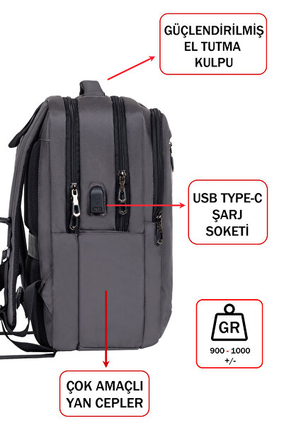 Dada Men's Backpack School Business Daily Use USB Device Orthopedic Back and Shoulder Strap 14 Inch