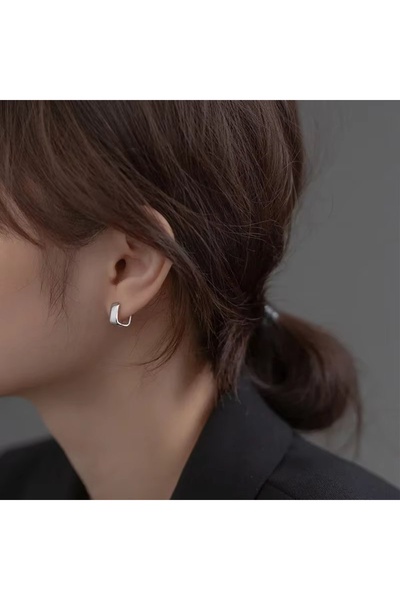 delis Σκουλαρίκια από ασήμι 925, JW1668, τετράγωνο μοντέλο, επιπλατινωμένα με ρόδιο