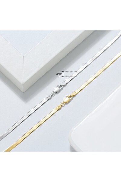 UNA VIDA Snake Chain For Men, Gold-Plated Silver, Length 60 cm