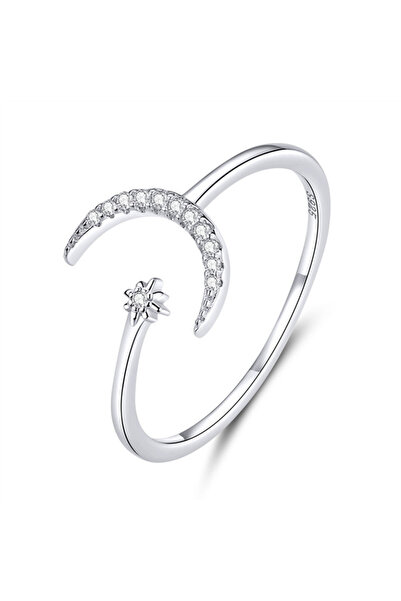 delis Inel reglabil argint 925, JW512, model semiluna, placat cu rodiu