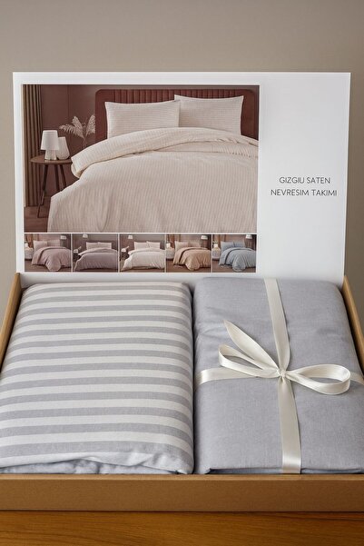 Polo Maison ÇİZGİLİ PAMUK SATEN NEVRESİM TAKIMI