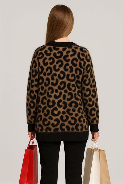 Sfg Life Moda Дамски пуловер с леопардов принт