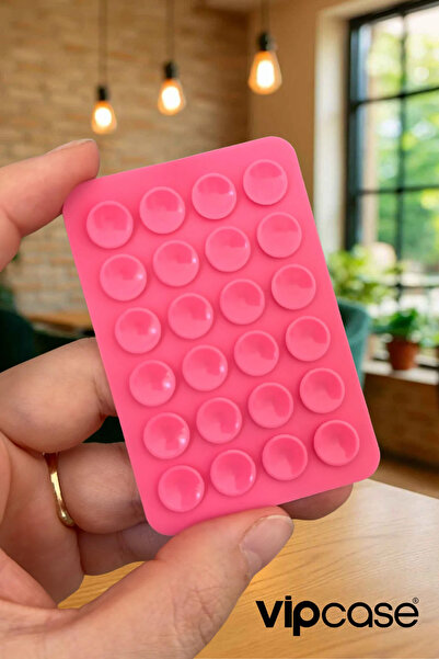 Vip Case 3M Çift Taraflı Bantlı Telefon Arkası Silikon Renkli Vantuzlu Telefon Tutucu