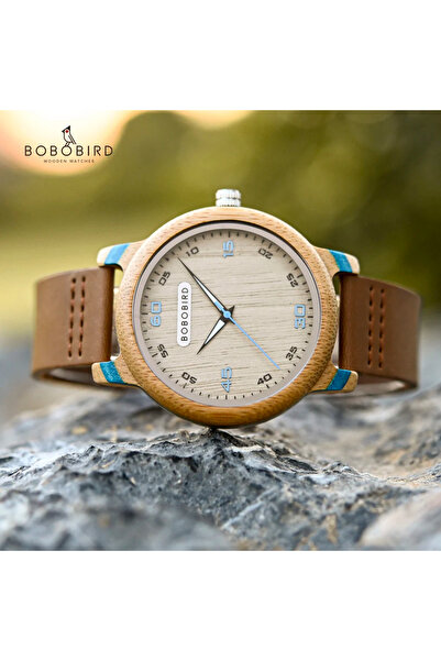 Bobo Bird Ανδρικό ρολόι χαλαζία αναλογικό μπαμπού ξύλο