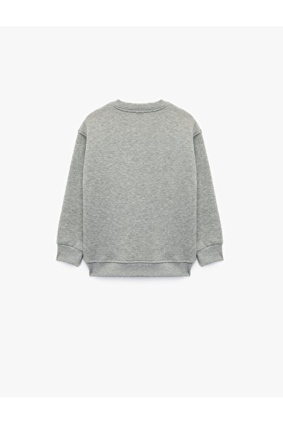 Koton Φούτερ με μακρυμάνικο λαιμόκοψη με στάμπα