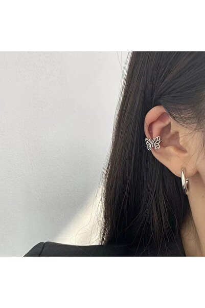 delis Σκουλαρίκια-χειροπέδες από ασήμι 925, JW1678, σχέδιο πεταλούδας