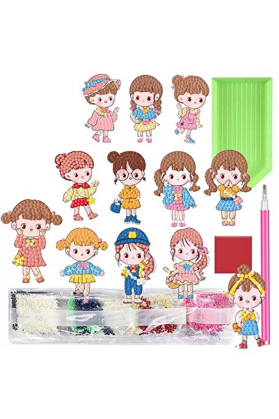 zola Set creativ 12 stickere mozaic cu diamante,model fetite, diamante, aplic...