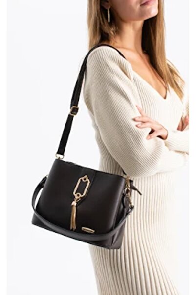 eflanmoda Geantă de mână și de umăr pentru femei, maro închis, cu 3 compartim...