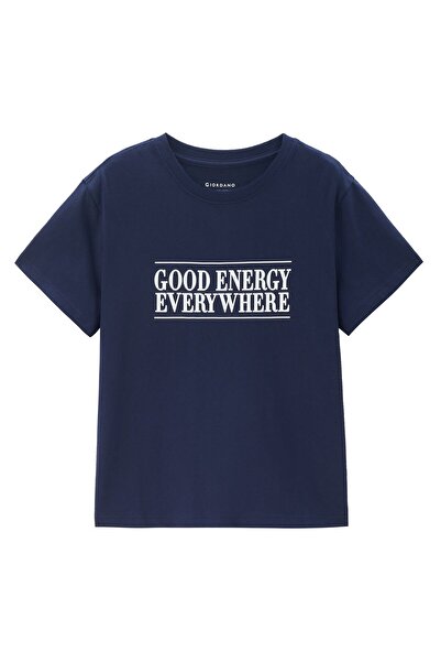 Giordano Women's Relaxed Fit Printed Crew Neck Cotton Tee | KR Collection