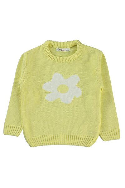 Civil Girls Papatya Desenli 2-5 Yaş Kazak - Sarı 3-4 Yaş