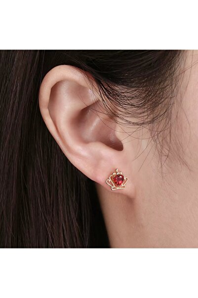 delis Σκουλαρίκια από ασήμι 925, JW1695, σχέδιο στέμματος, επιχρυσωμένα