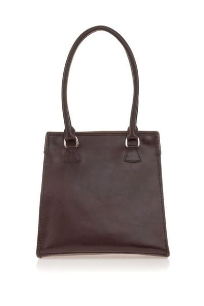 GÖN Women's Handmade Leather Snap Closure Logo Detailed Hand and Shoulder Bag Armo