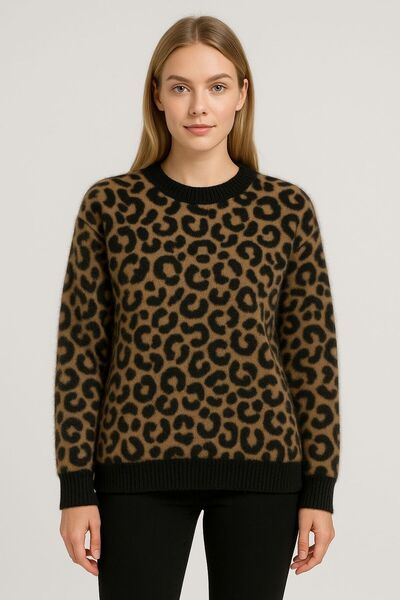 Sfg Life Moda Дамски пуловер с леопардов принт