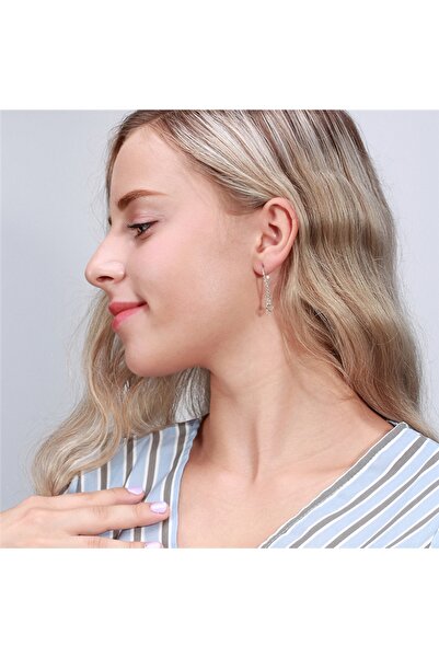 delis Μακριά σκουλαρίκια από ασήμι 925, JW1802, σχέδιο καρδιάς, επιροδιωμένα