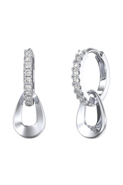 delis Στρογγυλά σκουλαρίκια από ασήμι 925, JW1800, κομψό μοντέλο, επιροδιωμένο