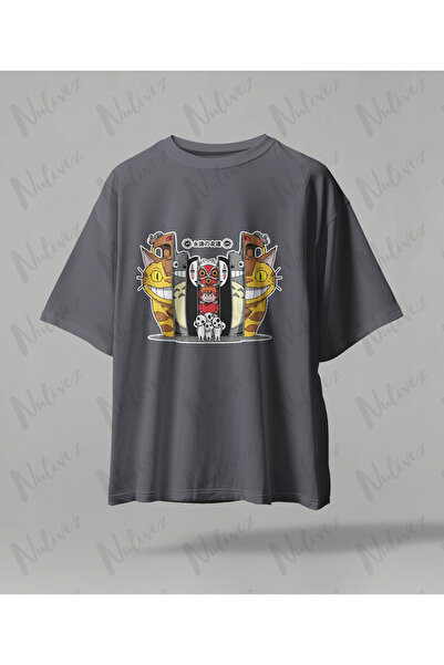 Nulivez تي شيرت Anime Studio Ghibli Design مطبوع عالي الجودة للجنسين قصة فضفاضة