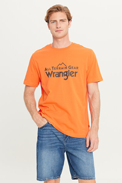 WRANGLER Cotton Regular Fit Logo Crew Neck t Shirt Men's t Shirt W232568 700
