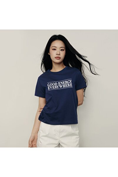 Giordano Women's Relaxed Fit Printed Crew Neck Cotton Tee | KR Collection