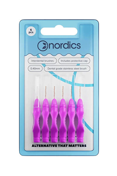 Nordics Μεσοδόντια βουρτσάκια με προστατευτικό καπάκι, 6 τεμάχια,